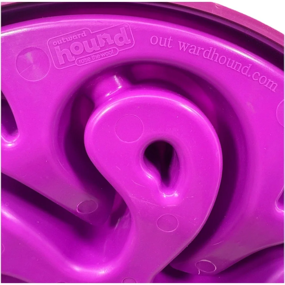 Outward Hound‎ Purple Slow Feed Dog Bowl 10.5